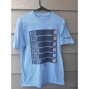 Columbia PFG M Blue Fishing Checklist T Shirt